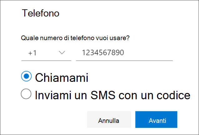 Aggiungere il numero di telefono e scegliere le telefonate
