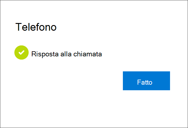 Notifica di successo, connessione del numero di telefono, scelta di ricevere telefonate e account