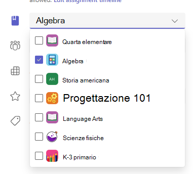 Screenshot dell'opzione Assegna a.