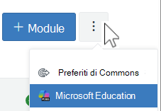 Menu Altro moduli canvas - Microsoft Education