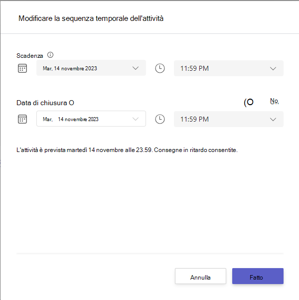 modificare la sequenza temporale dell'attività
