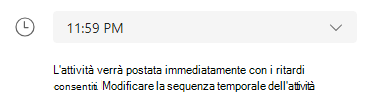 modificare la sequenza temporale dell'attività