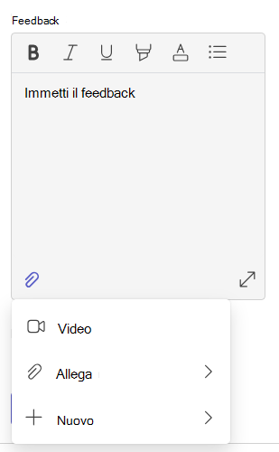 Screenshot del feedback.
