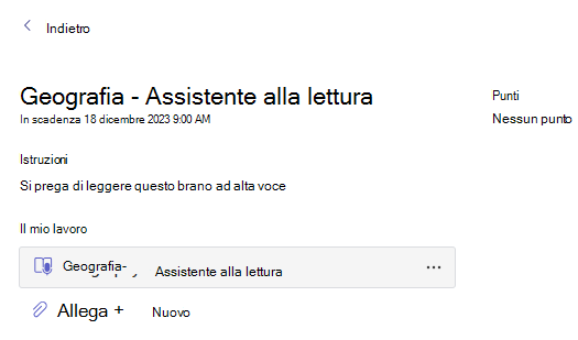 Screenshot che mostra il voto