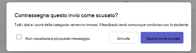 contrassegnare come scusato