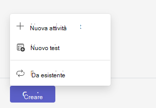 Screenshot che mostra una nuova attività