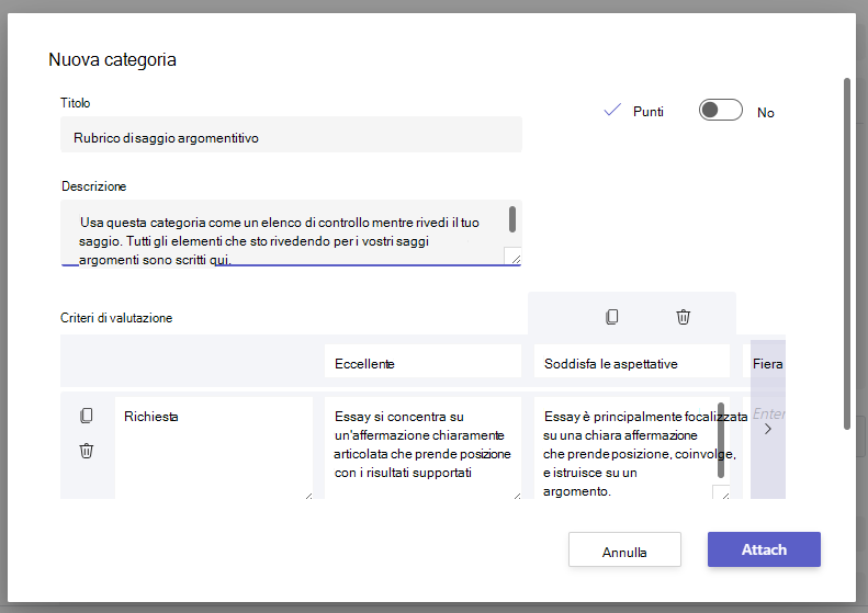 nuova categoria