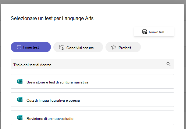 Screenshot del test.