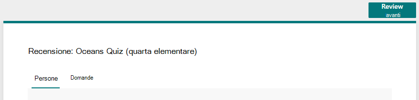 Screenshot del pulsante Rivedi successivo.