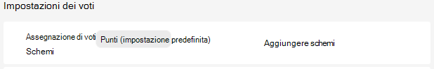 Screenshot dello schema di valutazione.