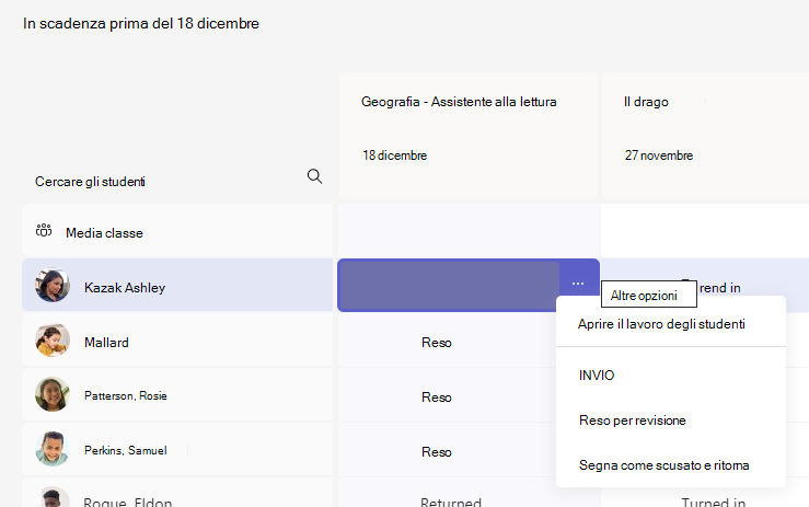 opzioni di assegnazione