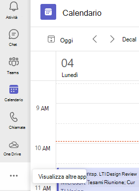 Screenshot che mostra l'opzione Altre app.