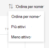 Screenshot dell'ordinamento.