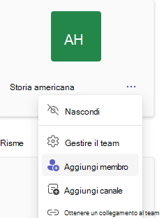 Screenshot di aggiungi membro.