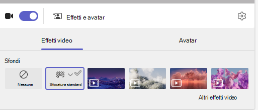 Screenshot della sfocatura.