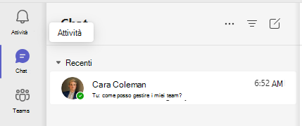 Screenshot della chat.