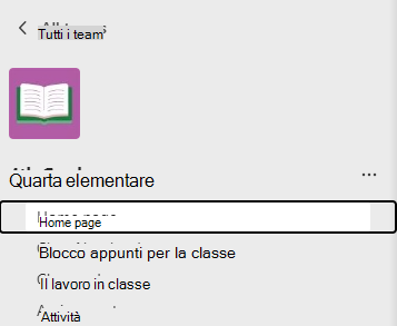 Screenshot della home page.