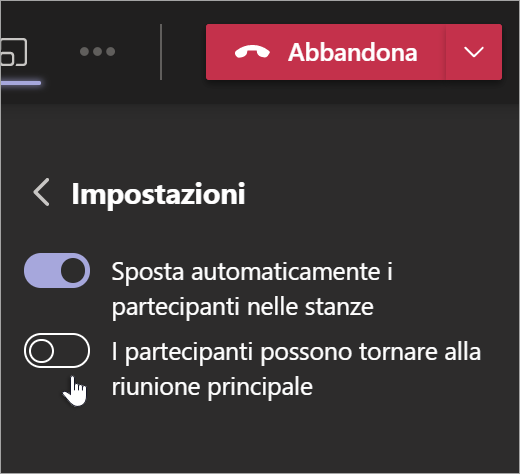 Impostazioni dei gruppi di lavoro in Teams