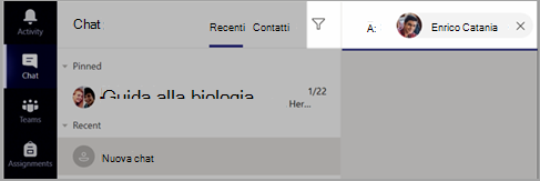 Screenshot che mostra come immettere i nomi di uno o più studenti nella casella A.