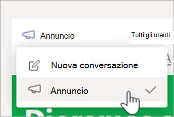 Scegliere Annuncio.