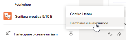 Selezionare Altre opzioni nella parte inferiore dell'elenco di Teams per passare alla visualizzazione.