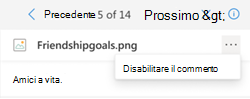 Opzione Disabilita aggiunta di commenti nel riquadro dei dettagli di OneDrive.
