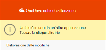 Finestra di dialogo File di OneDrive in uso