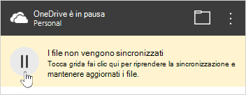 Pulsante OneDrive in pausa