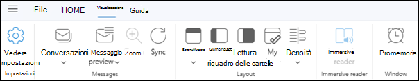 Scheda Visualizza nel nuovo Outlook per Windows