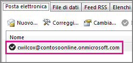 Account nella finestra di dialogo Impostazioni dell'account in Outlook 2013