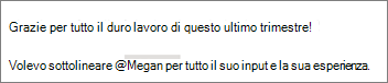 Puoi scegliere di mostrare solo il nome di una persona