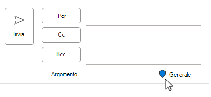 Icona dell'etichetta di riservatezza nei nuovi messaggi