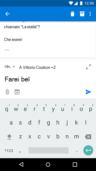 Comporre un messaggio su Outlook Mobile