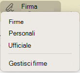 Outlook per Mac'opzione Firma nel messaggio