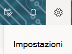 Opzione di impostazione sulla barra degli strumenti di Outlook sul web
