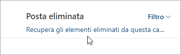 Screenshot del pulsante Recupera elementi eliminati dalla cartella