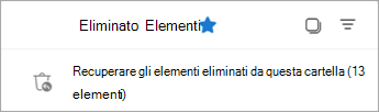 Selezionare Recupera elementi eliminati da questa cartella per visualizzare la cartella Elementi ripristinabili.