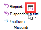 Pulsante Rispondi con riunione nella versione classica di Outlook