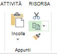 Pulsante Copia nella scheda Attività
