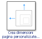 Pulsante Crea dimensioni pagina personalizzate