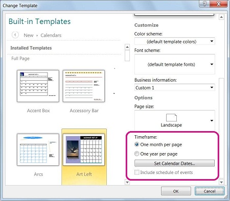 Posizione per la modifica o l'impostazione delle date di calendario.