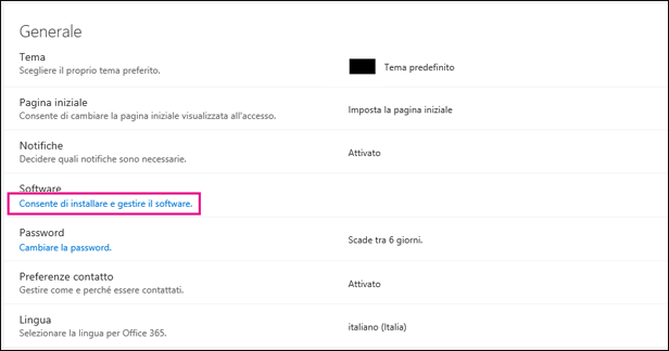 Scegliere Installazione e gestione del software