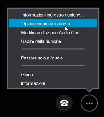 Fare clic su Altre opzioni > riunione...