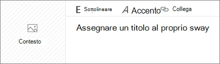 Screenshot della casella di input Titolo del tuo sway.