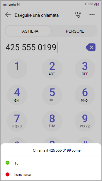 Chiama te stesso o qualcun altro.