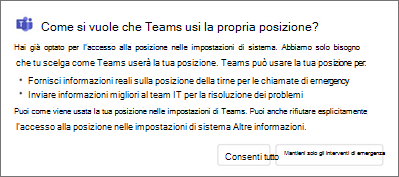 Metodo teams per la posizione di consenso