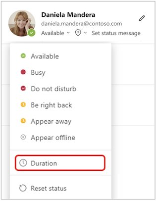 Durata nel menu stato