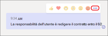 Messaggio realistico con il menu Altre opzioni evidenziato.