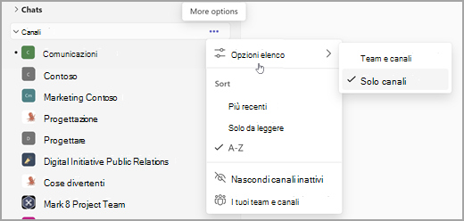 Schermata di un semplice elenco e filtro flat di fascicolatura