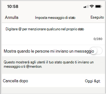Impostare lo stato del messaggio e selezionare Fatto.